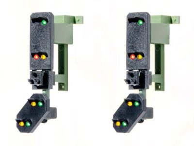 Licht-Einfahrsignal mit Vor-Signal (DB 1969), Signalkopf für Signalbrücke, Multiplex-Technologie, 2 Stück <br/>Viessmann 4753