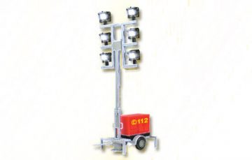 Leuchtgiraffe Feuerwehr auf Anhänger <br/>Viessmann 1344 1