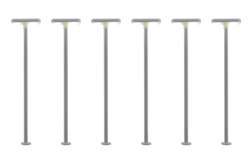 Viessmann 63646 <br/>Bahnsteig-Leuchte, 2-fach, LED weiß, 5+1 Stück 1