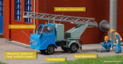 Auhagen 40504 Multicar M22 mit Drehleiter (H0)