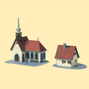 Auhagen 14461 <br/>Dorfkirche mit Pfarrhaus