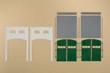Auhagen 80729 <br/>Wände 2391H geputzt, Tore L grün 2