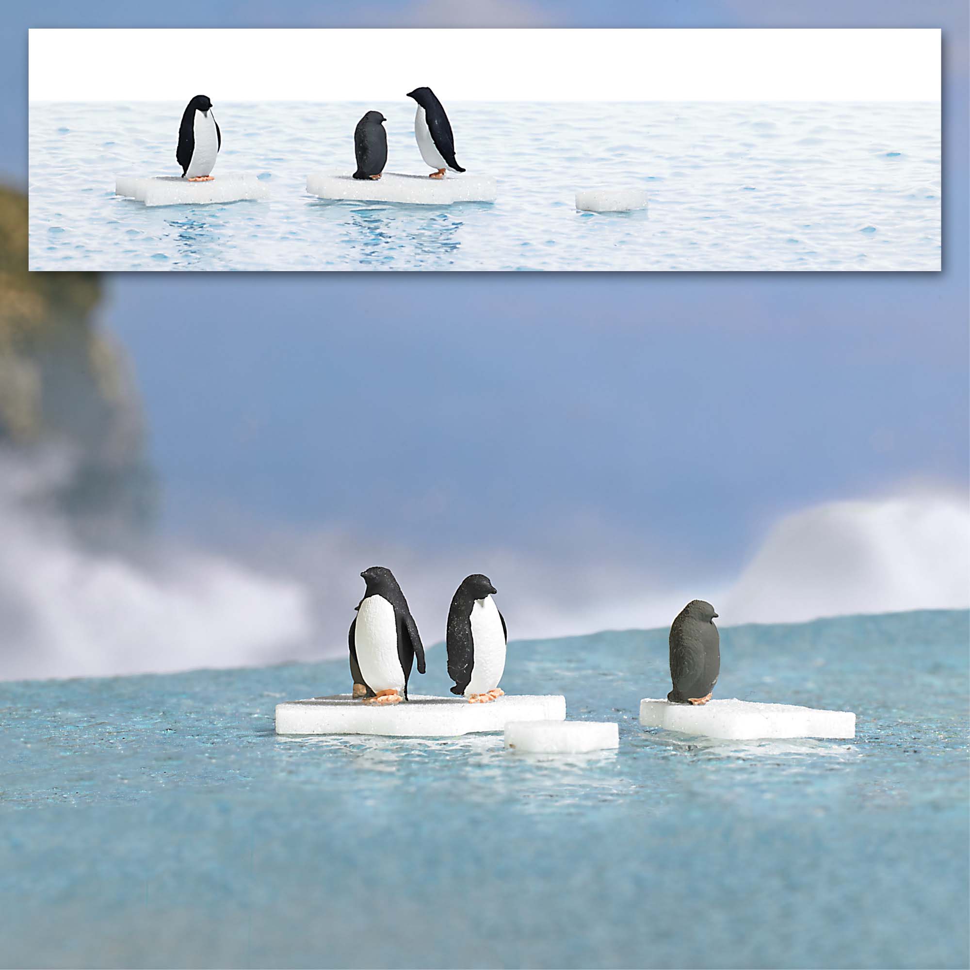 BUSCH 7923 <br/>A-Set: Pinguine auf Eis H0