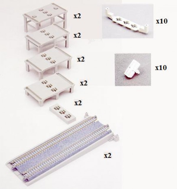 KATO 7077309 <br/>12-teiliges Pfeiler-Set auf- und a