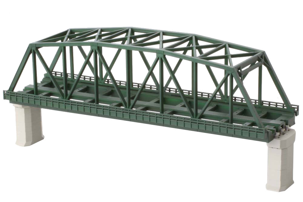 Rokuhan 7297043 Brücke, Kasten-Brücke, dunkelgrün, 2-gleisig, 220mm