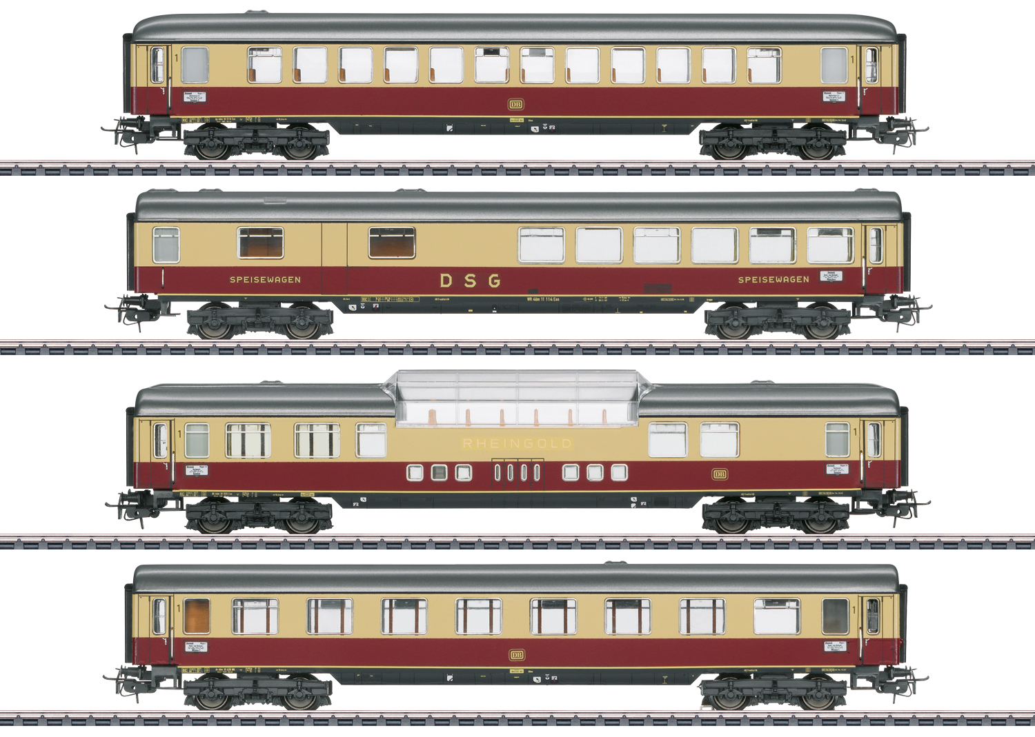 Märklin 40851 <br/>Rheingoldwagen-Set "Tin Plate"