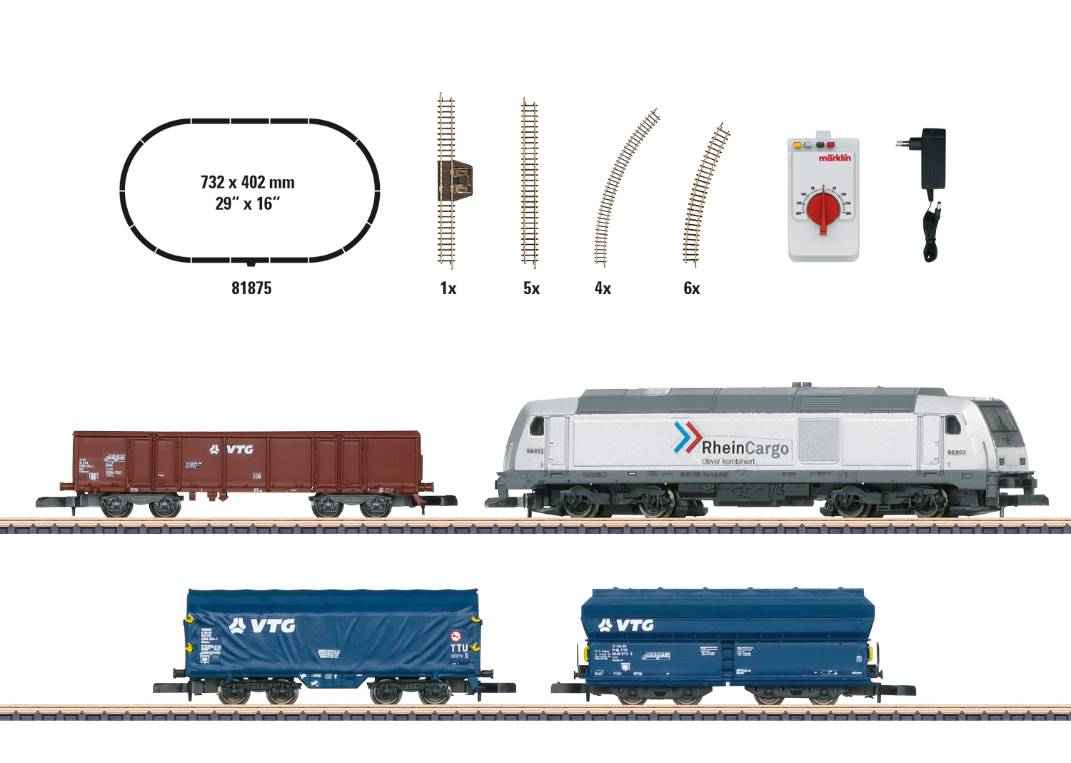 Märklin 81875 <br/>Startpackung "moderner Güterverkehr"mit Diesellok BR 285